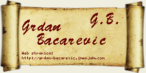 Grdan Bačarević vizit kartica